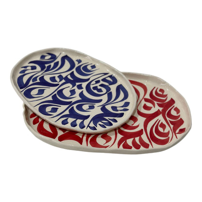 Calligraphy Oval plate